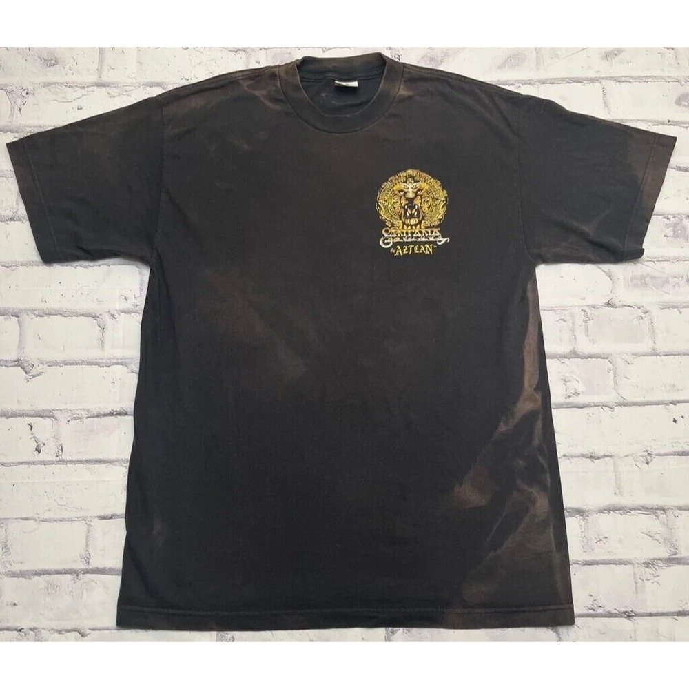 Santana Shirt Adult Large Black Vintage 90s Aztlan Rock Band Tee Music Merch